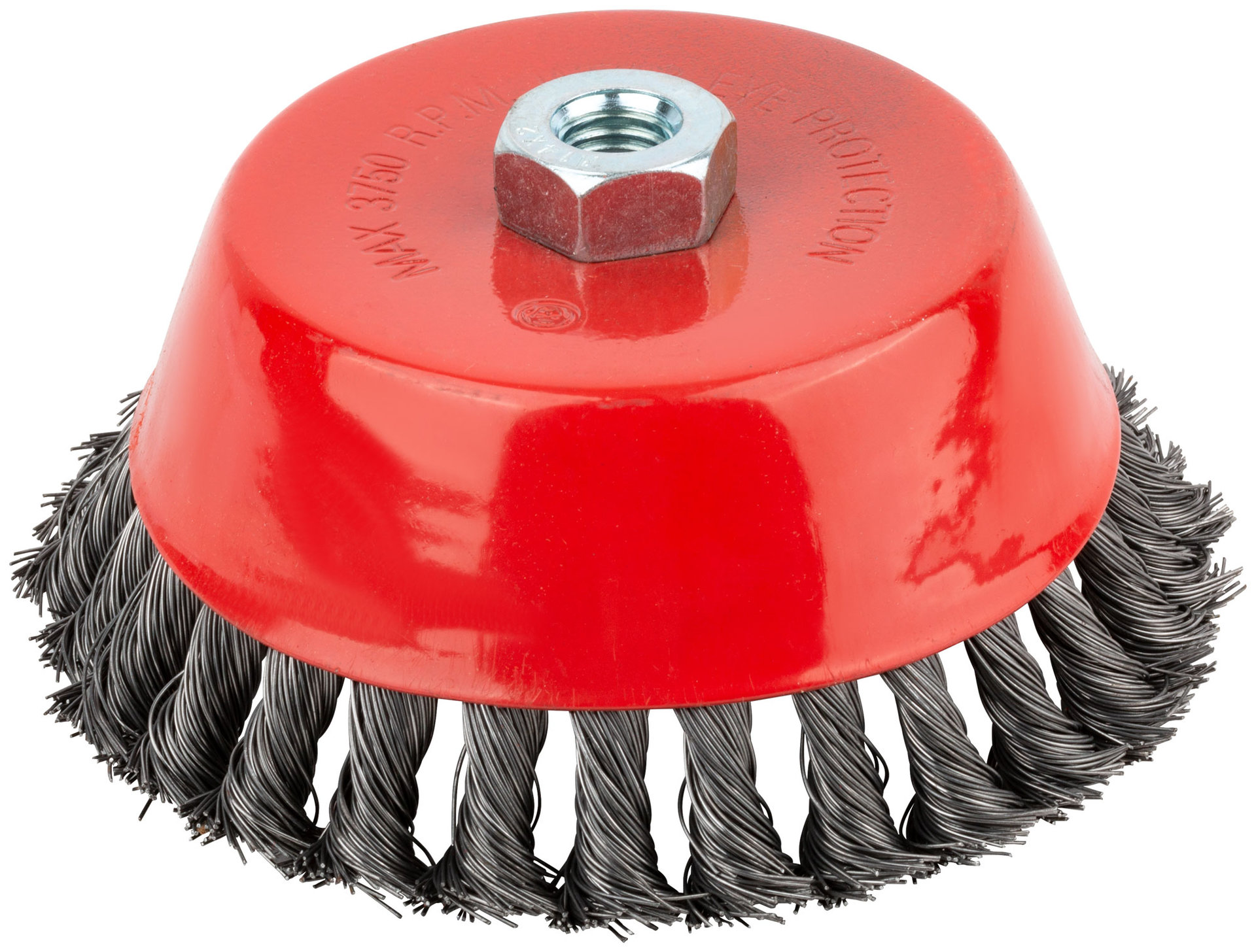 Корщетка чашечная, гайка М14, стальная витая проволока 150 мм (39045)