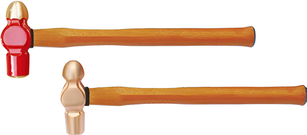 Молоток с круглым бойком 910 гр BeCu рукоятка дерево, искробезопасный 187A-1010, HORTZ