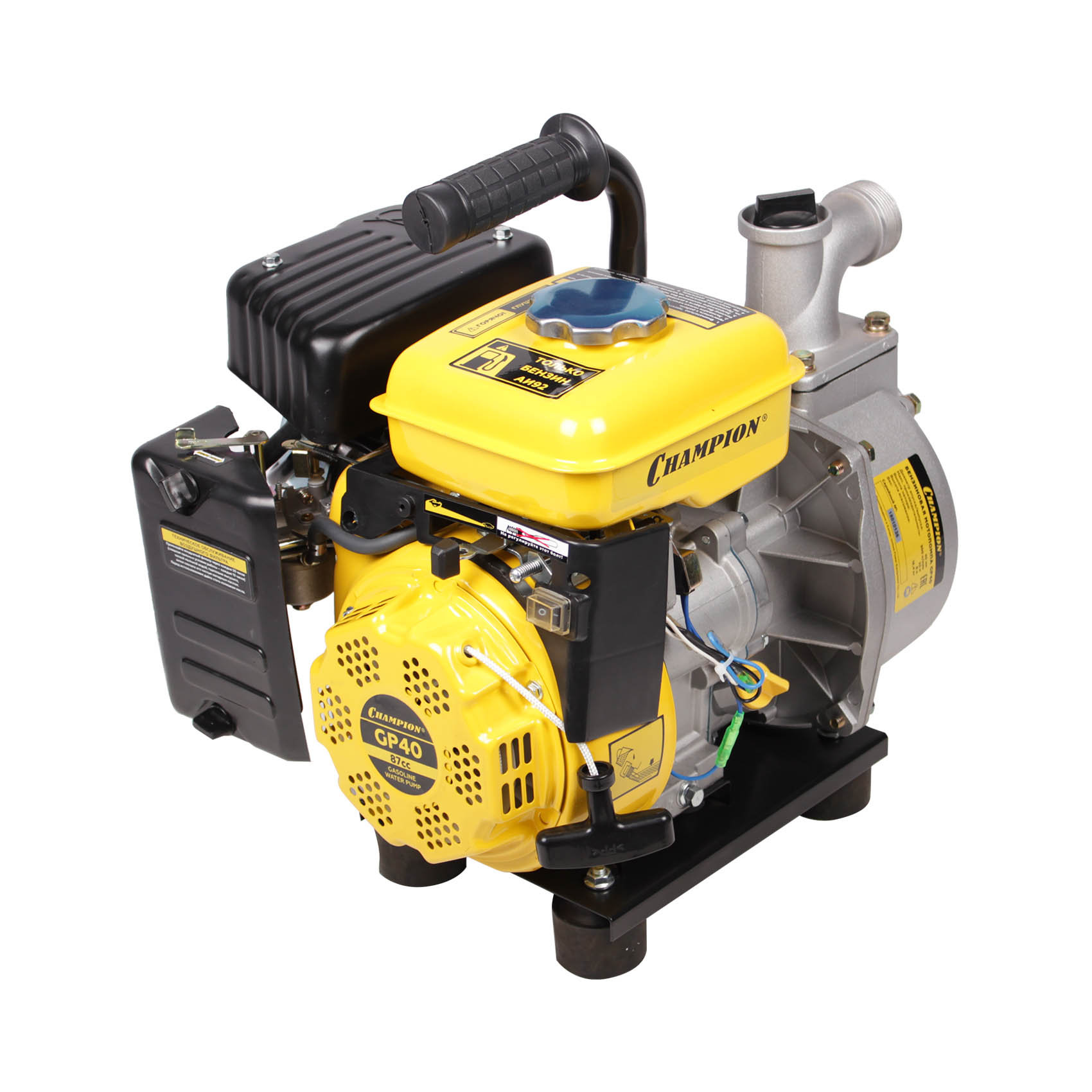Мотопомпа CHAMPION GP40 (1,5 300л/мин 8/22м 2,6лс 1,6л 16,4кг) (GP40)