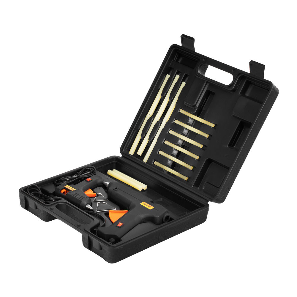 Набор клеевых пистолетов в кейсе, 7/11 мм, 20/100 Вт, 3/8 г/мин, выключатель Sparta (93038)