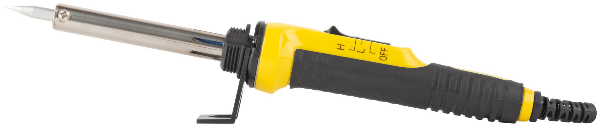 Паяльник 220 В, 2 режима работы, подставка, выключатель, прорезиненная ручка, конусное жало, 30 Вт / 60 Вт (60495)