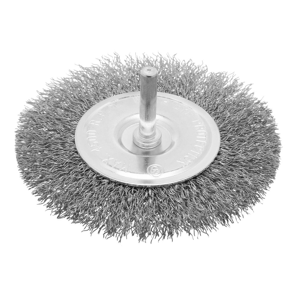 Щетка для дрели 100 мм, плоская со шпилькой, витая проволока Сибртех (744507)