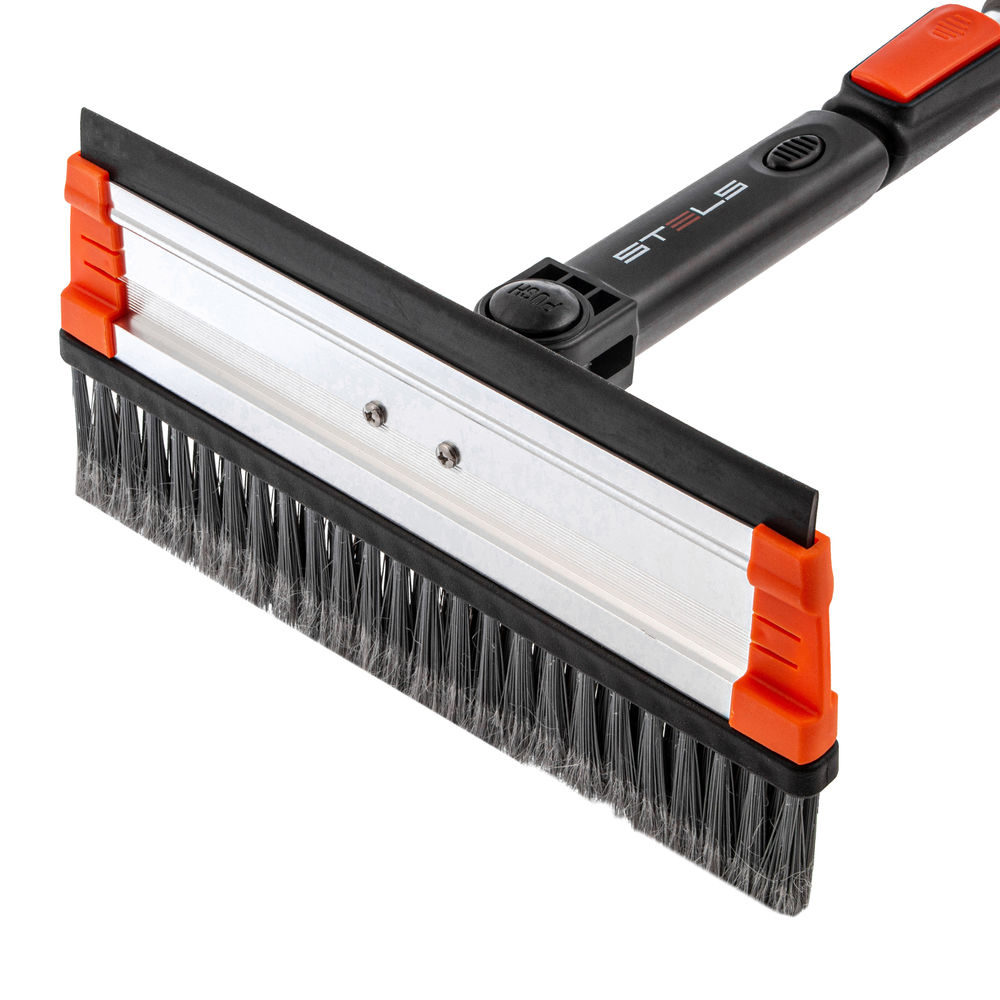 Щетка-сметка для снега со скребком и водосгоном, телескопическая, поворотная голова Stels (55299)