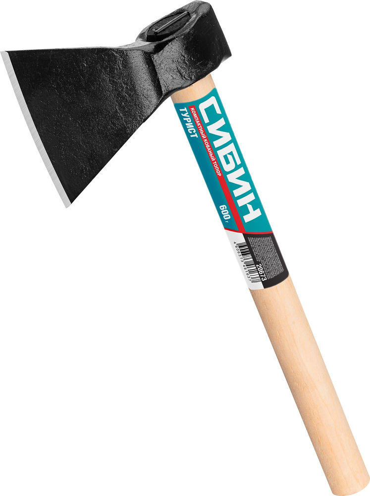 Кованый топор с округлым лезвием 600/800 г 390 мм СИБИН Турист 20673