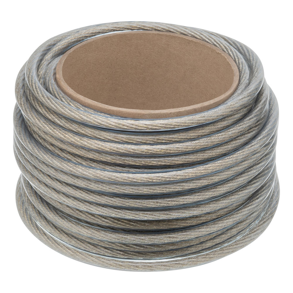 Трос металлополимерный прозрачный ПР-8.0, толщина 8.0 мм, моток 20 метров Сибртех (476413)