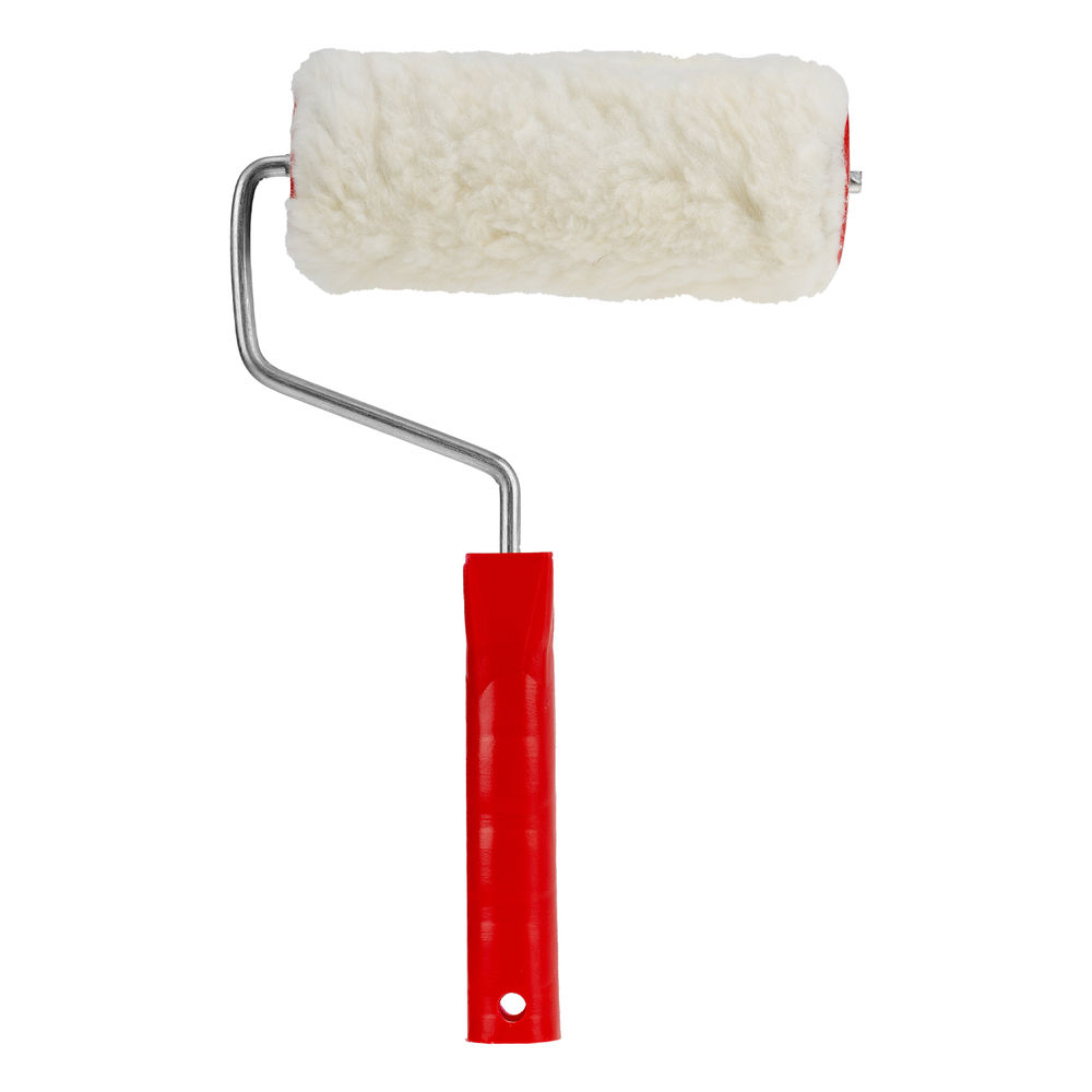 Валик Натуральный мех, в сборе, 150 мм, D 48 мм, D ручки 6 мм, крепление шплинтом Сибртех (80162)
