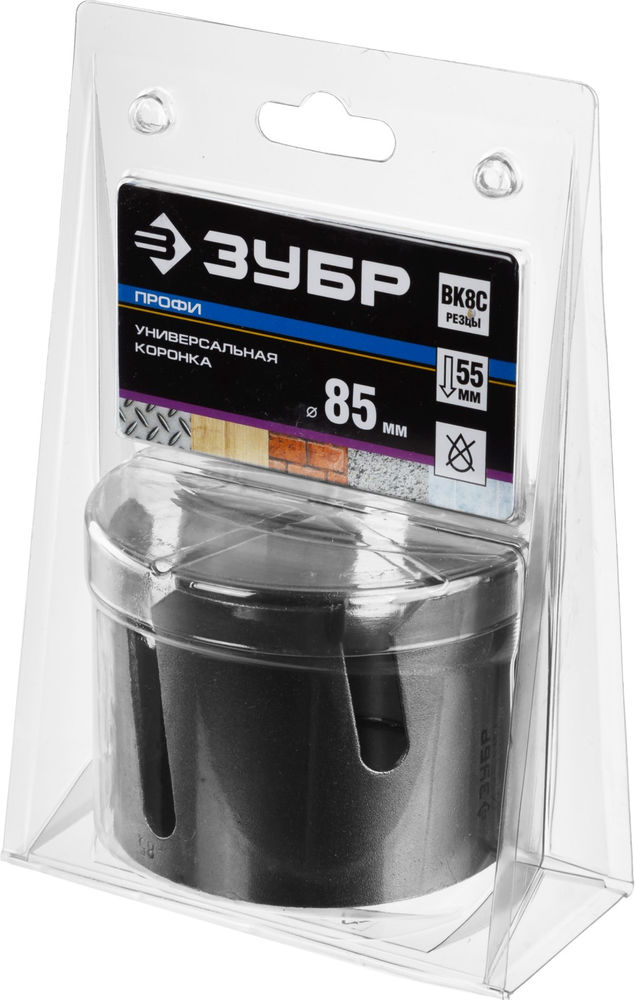 Коронка с твердосплавными резцами 85 мм ЗУБР Проуниверсал Профессионал 29514-85