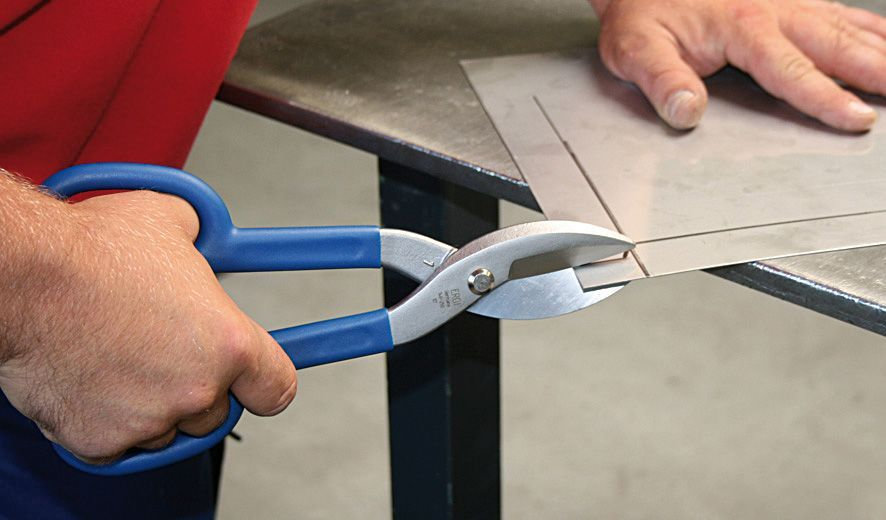 D146-350 Ножницы по металлу, американские, левые, рез: 1.0 мм, 350 мм, прямой рез (ER-D146-350)