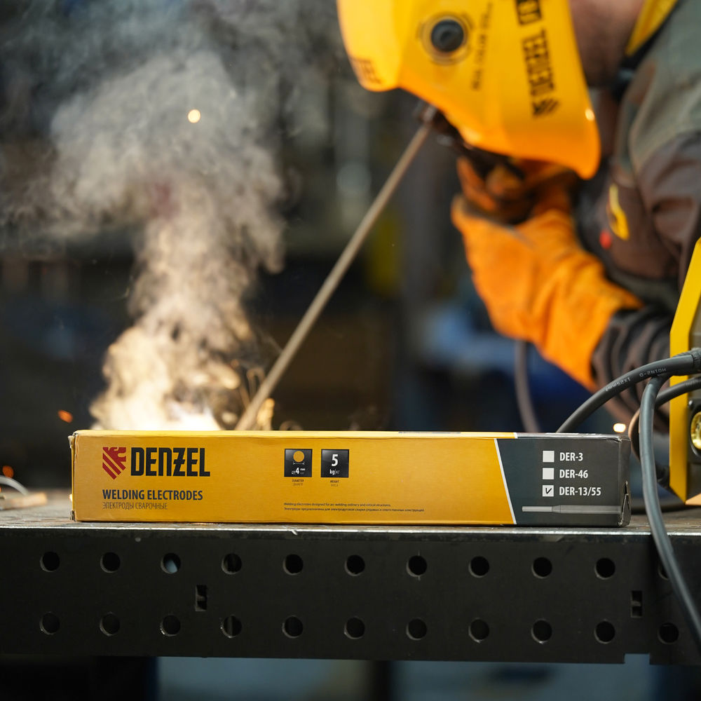 Электроды DER-13/55, диам. 4 мм, 5 кг, основное покрытие Denzel (97519)