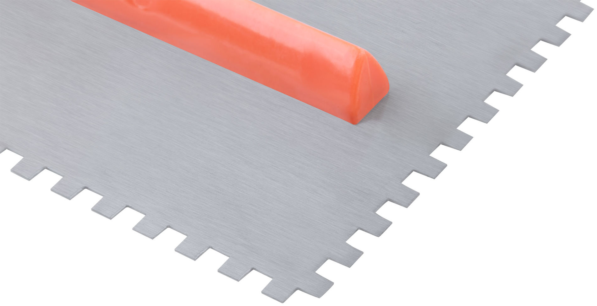 Гладилка стальная с пластиковой ручкой, 280х130 мм зубчатая, зуб 6х6 мм (05137)