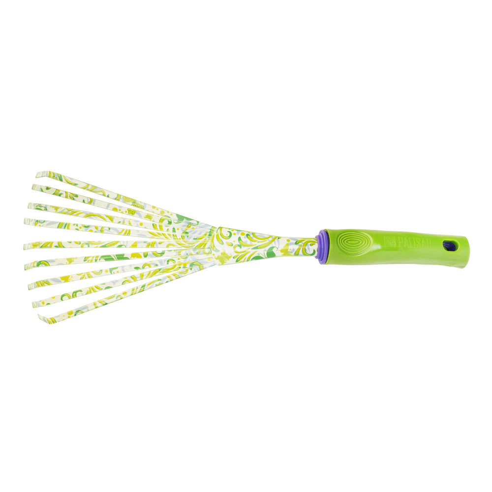 Грабли веерные 9 - зубые, 130 х 415 мм, стальные, пластиковая рукоятка, Flower Green, Palisad (620425)