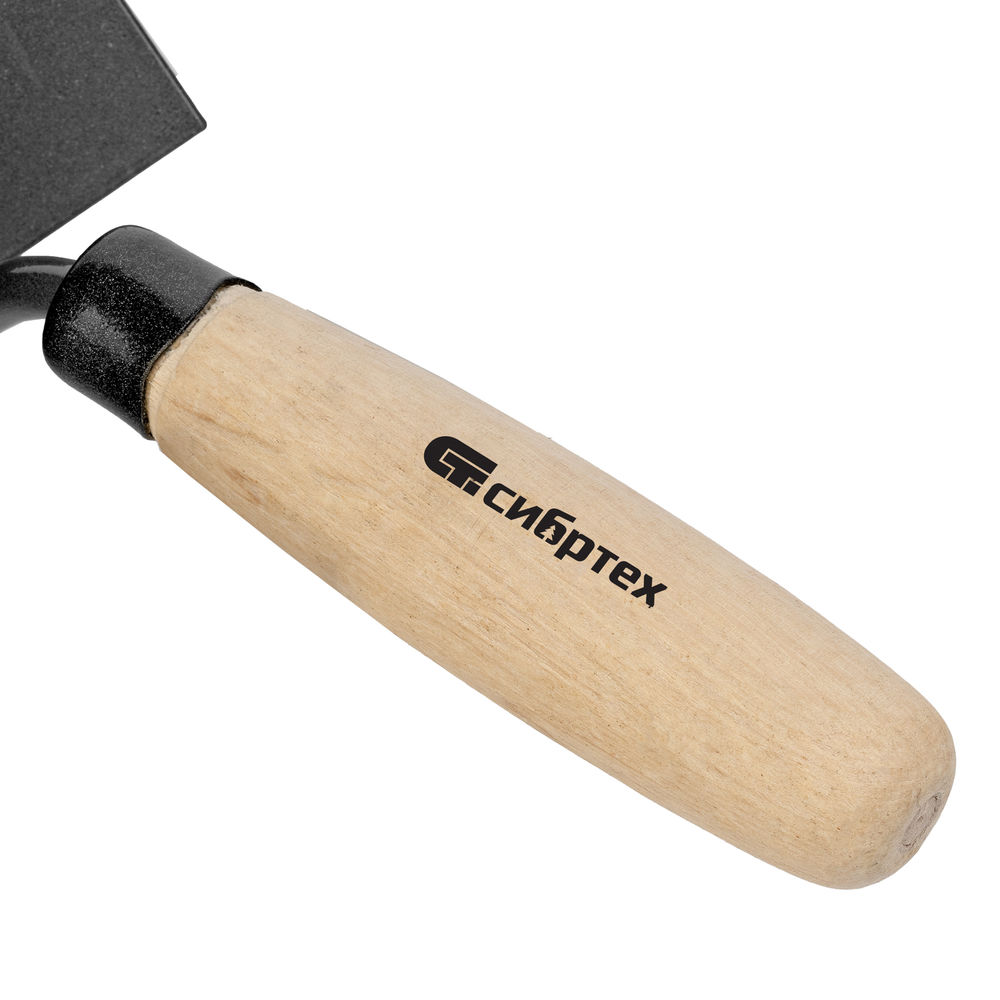 Кельма угловая, 80 х 60 х 60 мм, стальная, для внутренних углов, буковая ручка Сибртех (86307)