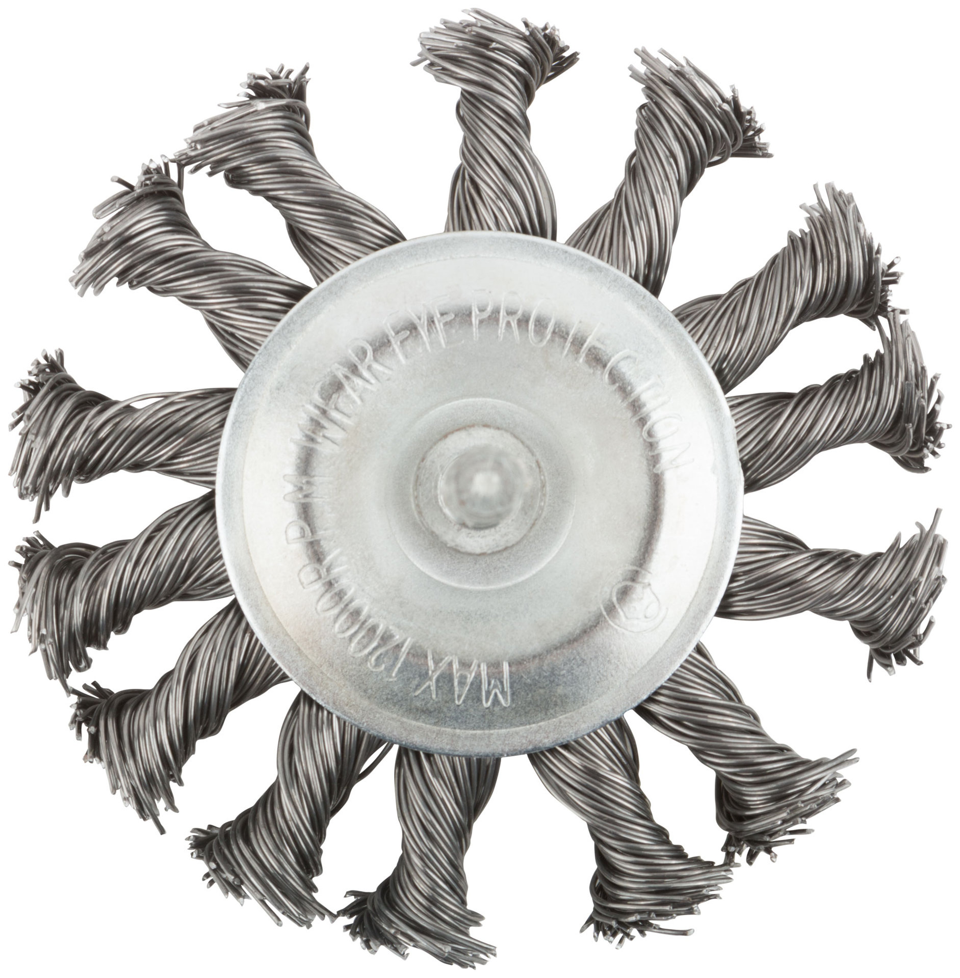 Корщетка, тип колесо, со штифтом, стальная витая проволока 75 мм (38493М)