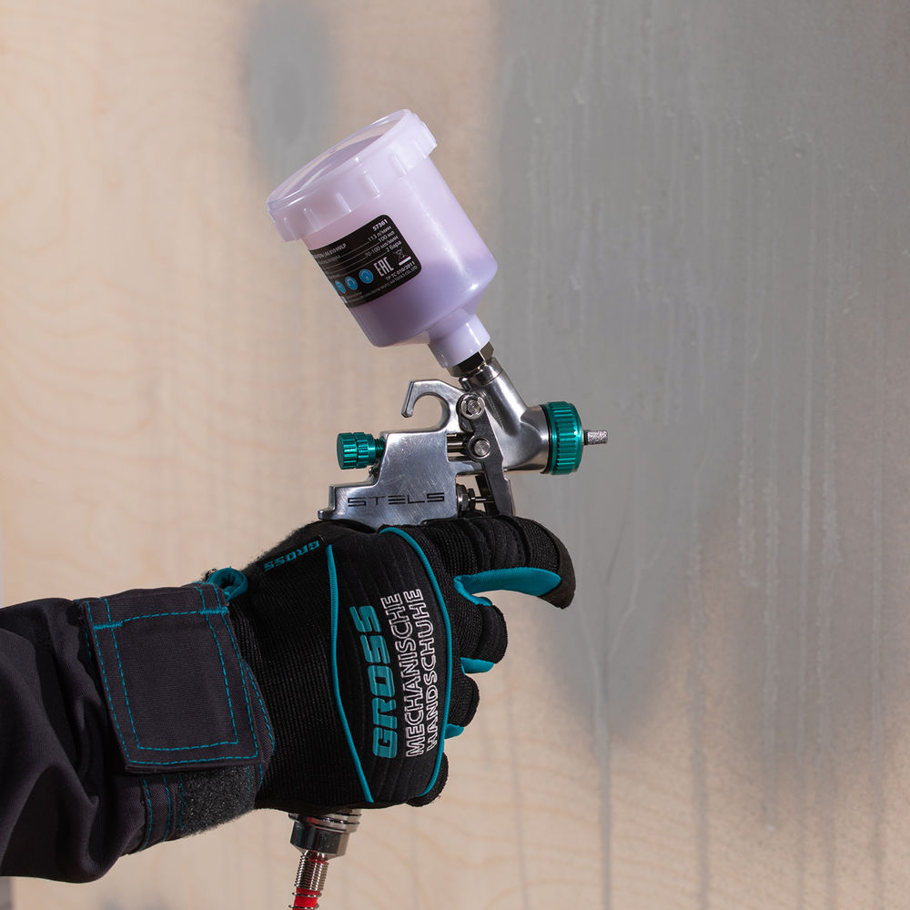 Краскораспылитель AG 810 HVLP, гравитационный, сопло 0.8 мм и 1 мм Stels (57361)