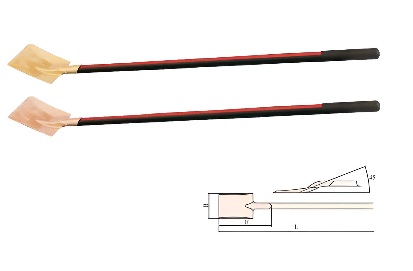Лопата совковая с удлиненной рукояткой, искробезопасный сплав BeCu 198C-1002, HORTZ