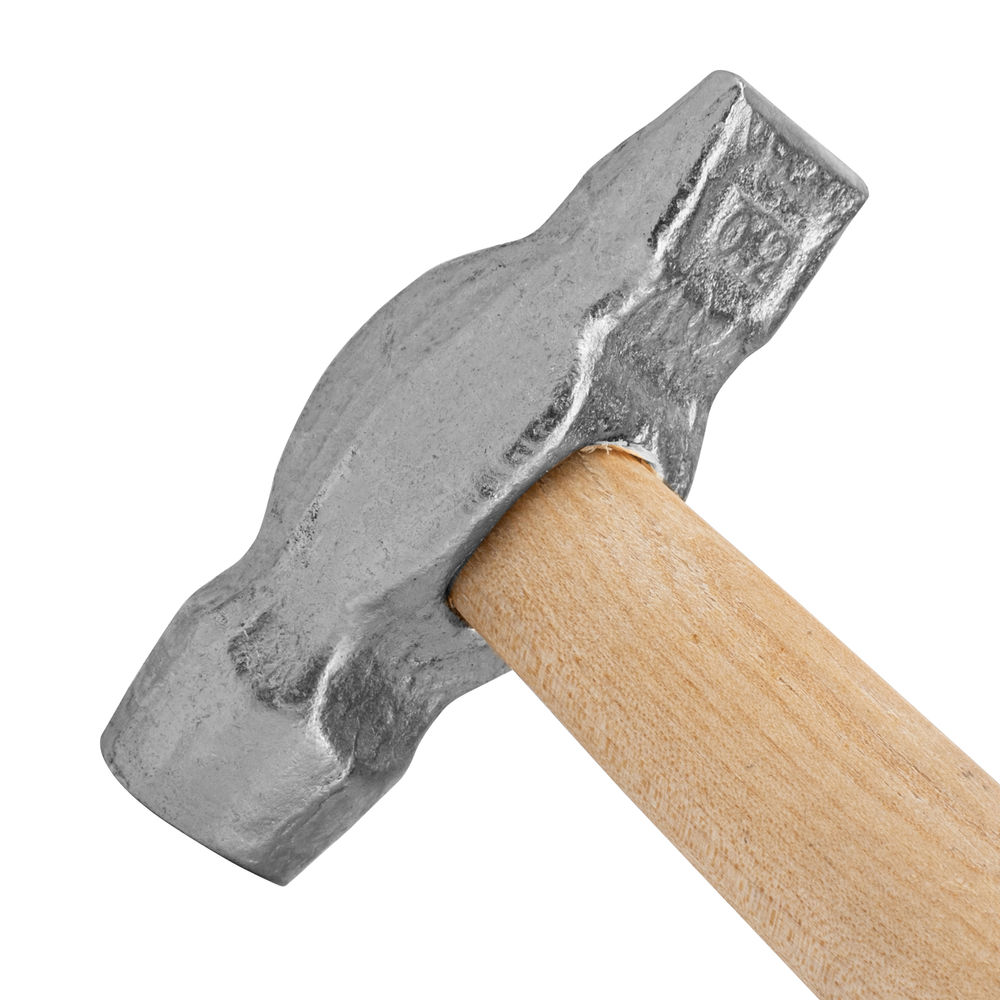 Молоток слесарный, 200 г, круглый боек, деревянная рукоятка (10238)