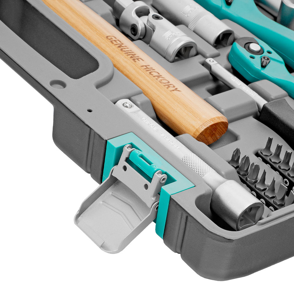 Набор инструментов, 1/2, 1/4, CrV, 12 гранные головки, пластиковый кейс, 76 предметов Stels