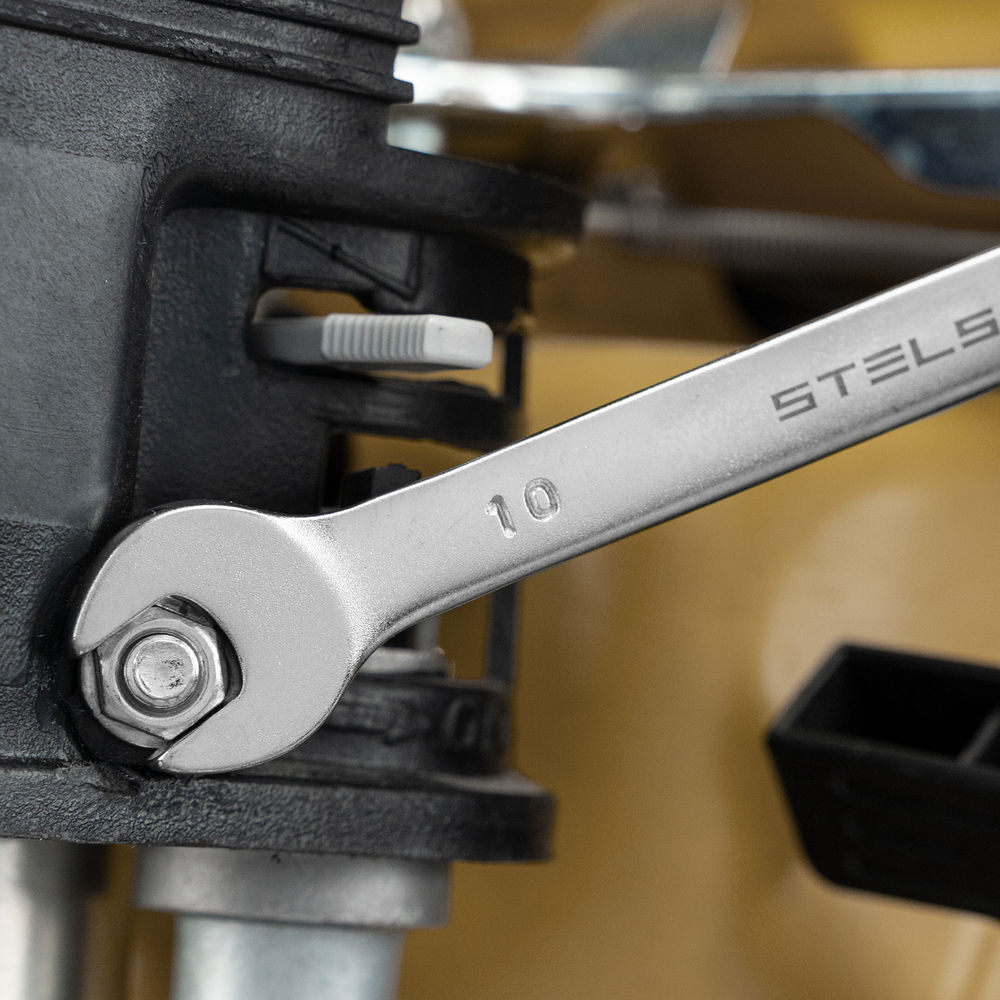 Набор ключей комбинированных, 8-19 мм, 8 шт, CrV, матовый хром Stels