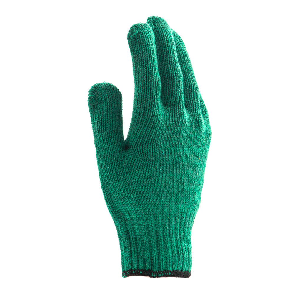 Перчатки трикотажные усиленные, гелевое ПВХ-покрытие, 7 класс, зеленые Сибртех (68184)