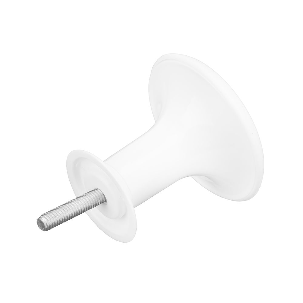 Ручка-кнопка РК1 пласт, белая, 5 шт, (Металлист) (91587)