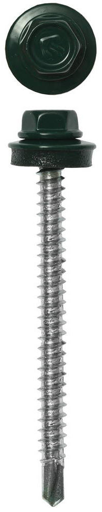 Саморез кровельный 50 х 4.8 мм, RAL 6005 зелёный насыщенный, 1200 шт Профессионал СКД ЗУБР 4-300310-48-050-6005