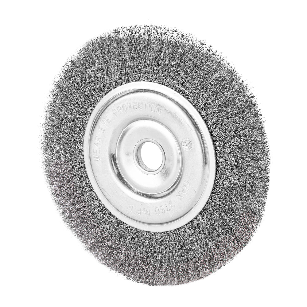 Щетка для УШМ, 200 мм, посадка 22.2 мм, плоская, витая проволока 0.3 мм Сибртех (746687)