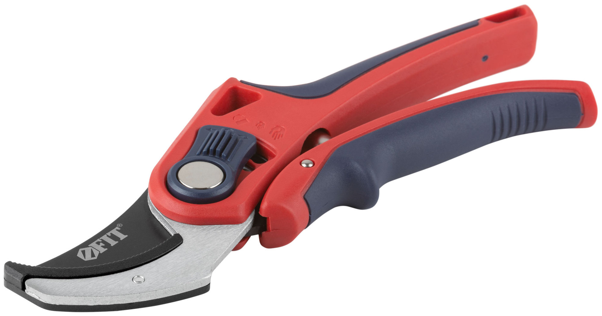 Секатор, режущие кромки встык с наковальней, регулир. раскрытия, ленточная пружина, прорезин. ручки 210 мм (77091)