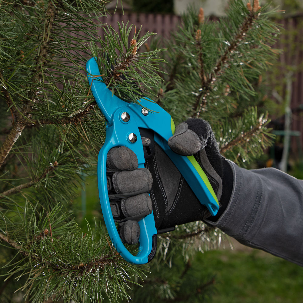 Секатор прямого реза, 200 мм, храповой механизм, металлические обaрезиненные рукоятки, Luxe, Palisd (60560)