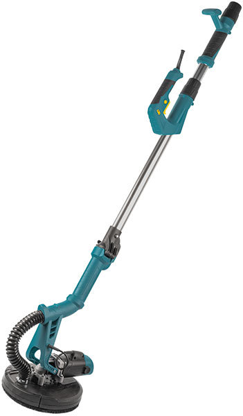 Шлифмашина для стен и потолков 710 Вт; 700-1700 об/мин; 225/215/210 мм; 4 кг; складная телескопическая штанга 1400-1700 мм; липучка; б/с щеток ; короб (80588)