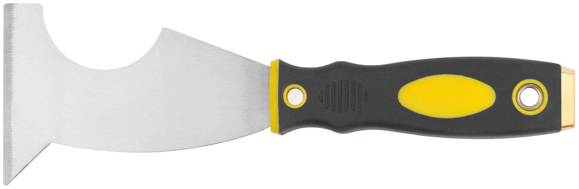 Шпатель многофункциональный Профи, толщ.лезв.1 мм, двухкомп. ручка с метал. бойком, усил.сталь, 75 мм (06678)