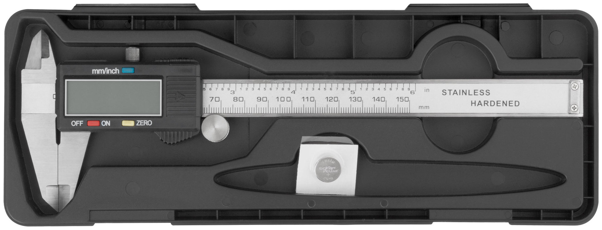 Штангенциркуль металлический нержавеющий с электронным отсчетом 150 мм/ 0,02 мм (19856)