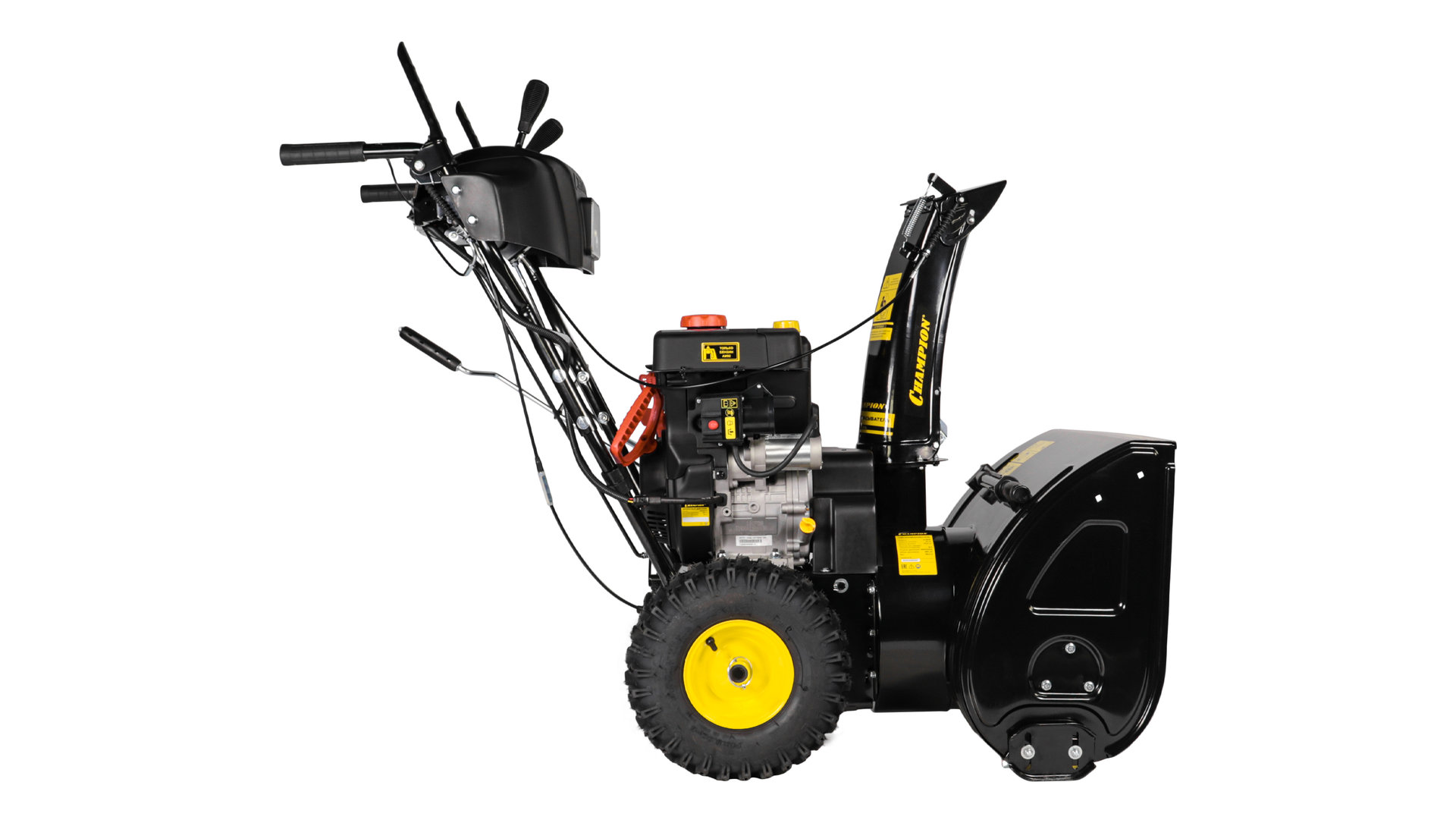 Снегоотбрасыватель CHAMPION ST861E (10лс61см6F/2Rколеса4л90,5кг эл.стартер,фара,обогрев,зимний дв.) (ST861E)