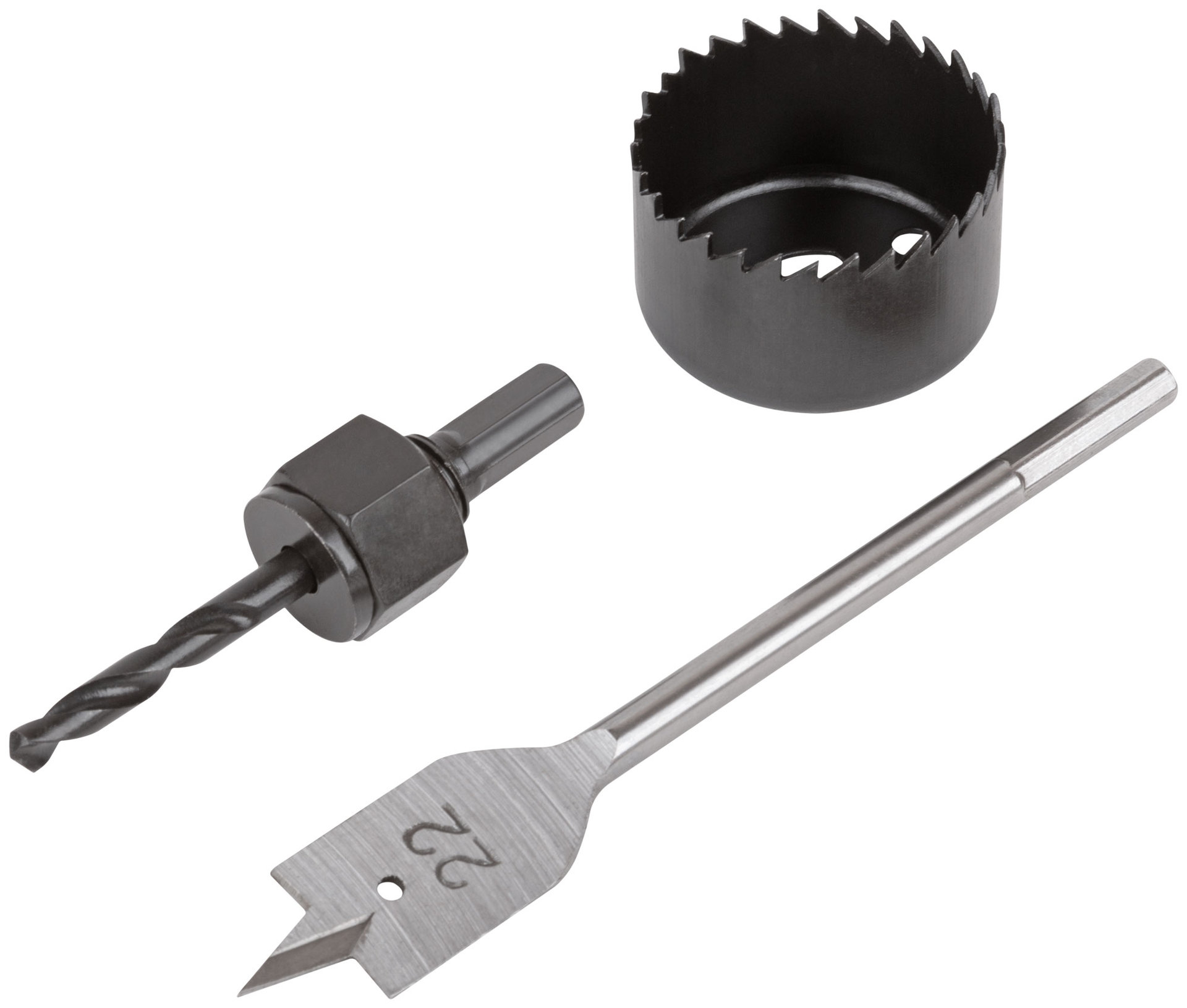 Сверла наборные для замков, набор 3 шт. (22/48 мм) (36348)