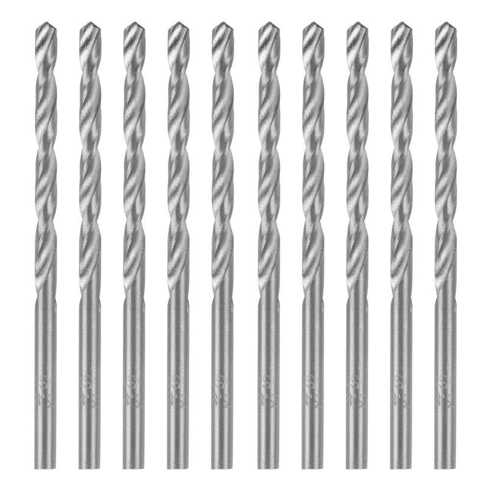 Сверло по металлу, 3.8 мм, полированное, HSS, 10 шт, цилиндрический хвостовик Matrix