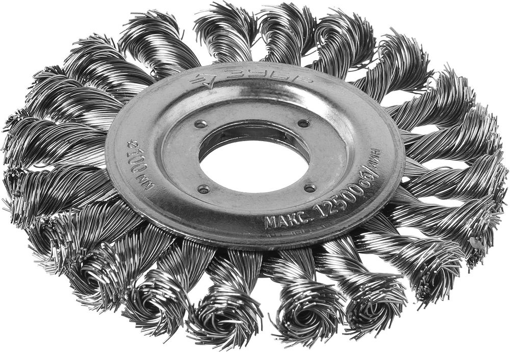 Щетка дисковая для УШМ 100 мм, стальная проволока 0.5 мм ЗУБР Профессионал 35190-100_z02