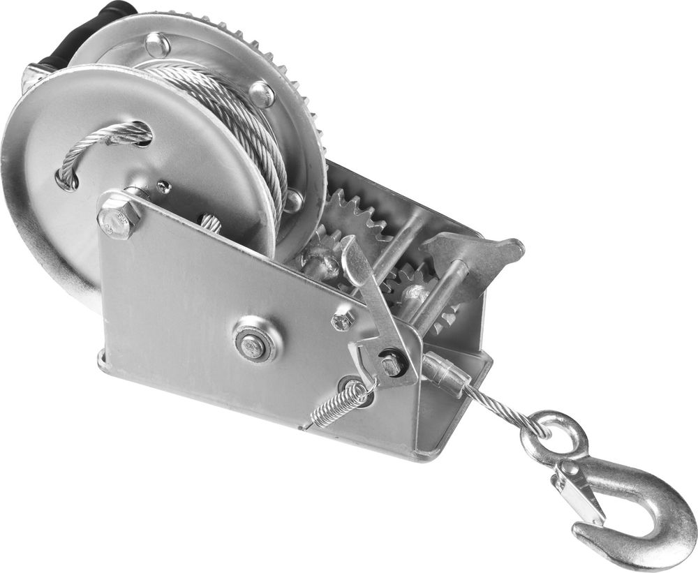 Лебёдка ручная барабанная тяговая тросовая 1.1 т, 8 м ЗУБР Профессионал 43113-1.1_z01