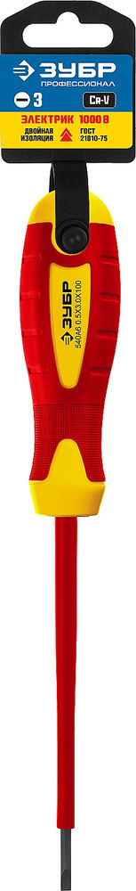 Отвертка диэлектрическая Профессионал ЗУБР 25261-3.0-075