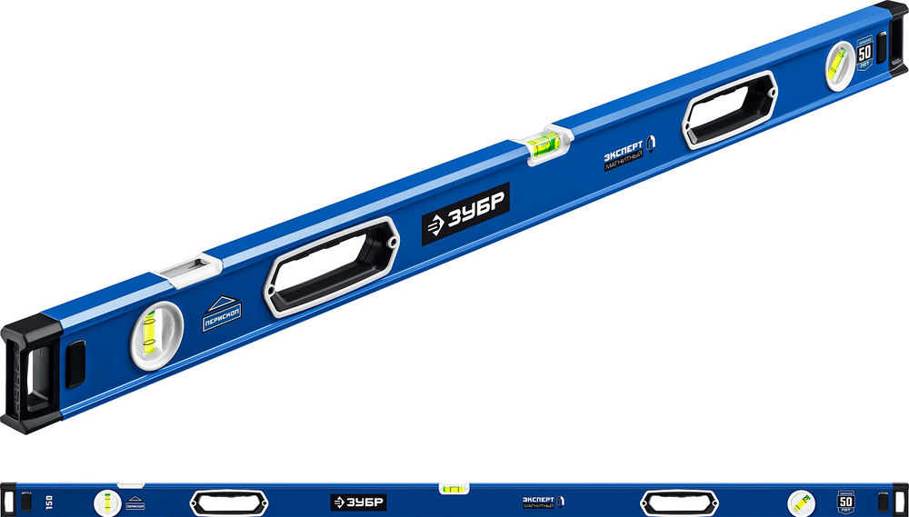 Уровень магнитный мощный ЭКСПЕРТ-М 1500 мм, с зеркальным глазком ЗУБР Профессионал 34572-150