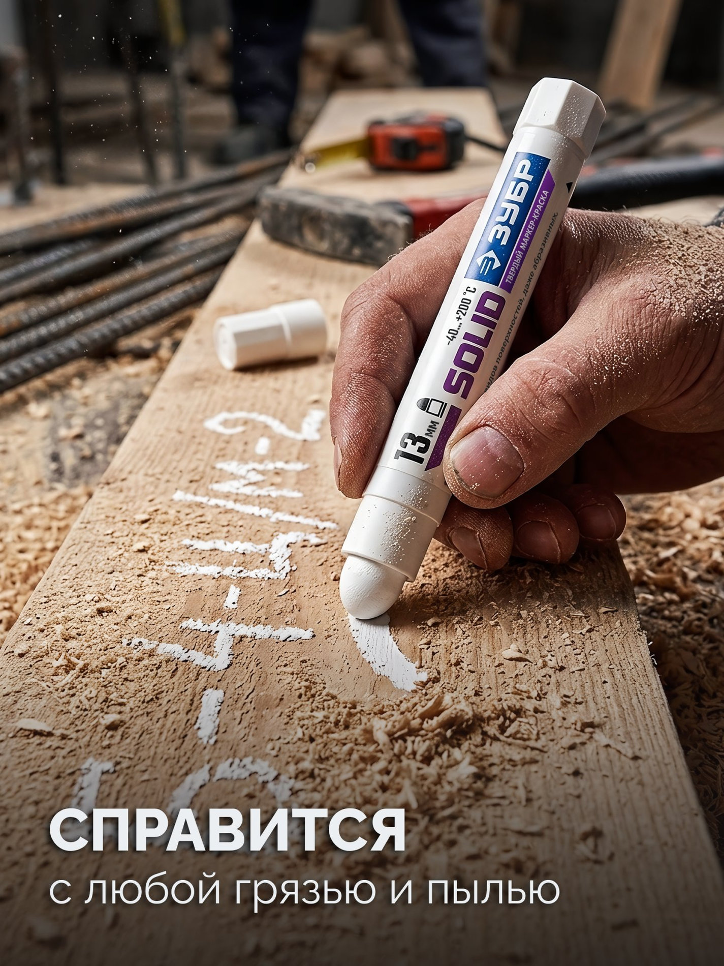 ЗУБР МКТ-1300 белый, 10-13 мм твердый маркер-краска (06350-8)