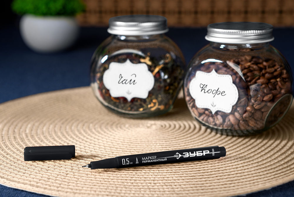 Перманентный маркер МП-50 черный, 0.5 мм ЗУБР 06321-2