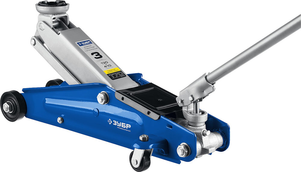 Подкатной домкрат с поворотной ручкой 3 т 130 - 410 мм Профессионал ЗУБР Т-70 43052-3