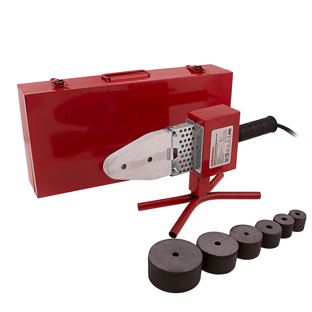 Аппарат для сварки пластиковых труб К W 800, 800 Вт, 300 °C, 20-25-32-40-50-63 мм, металлический кейс Kronwerk (94214)