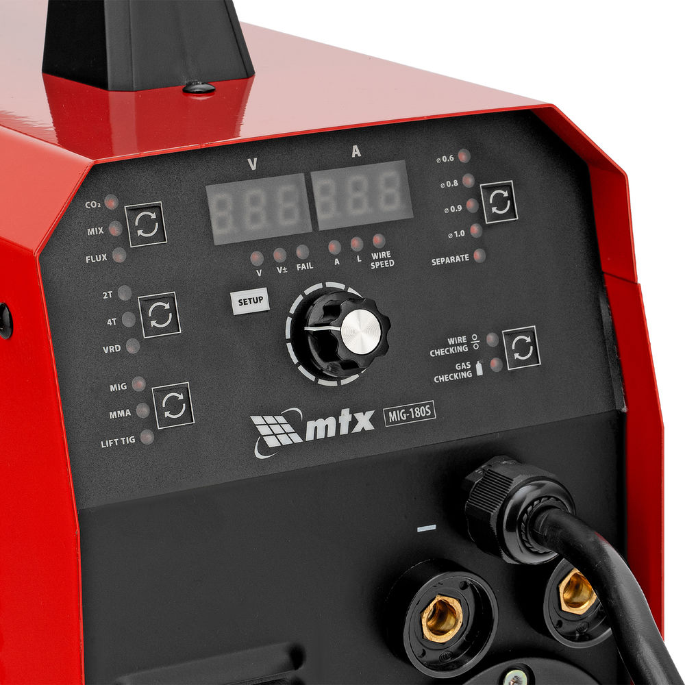 Аппарат инвертор. полуавтомат. cварки MIG-180S, 180A, ПВ 60%, катушка 5 кг MTX (94302)