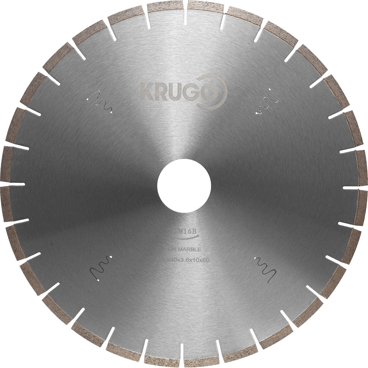 Диск алмазный сегментный по мрамору, бесшумный 400 x 40/42 x 3,6 x 60 x 10mm KRUGO (BSM16B)