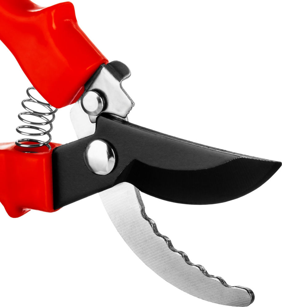 Плоскостной секатор G-31, 200 мм, закаленные лезвия, тефлоновое покрытие, зубцы на лезвии, пластиковые рукоятки GRINDA 40210_z02