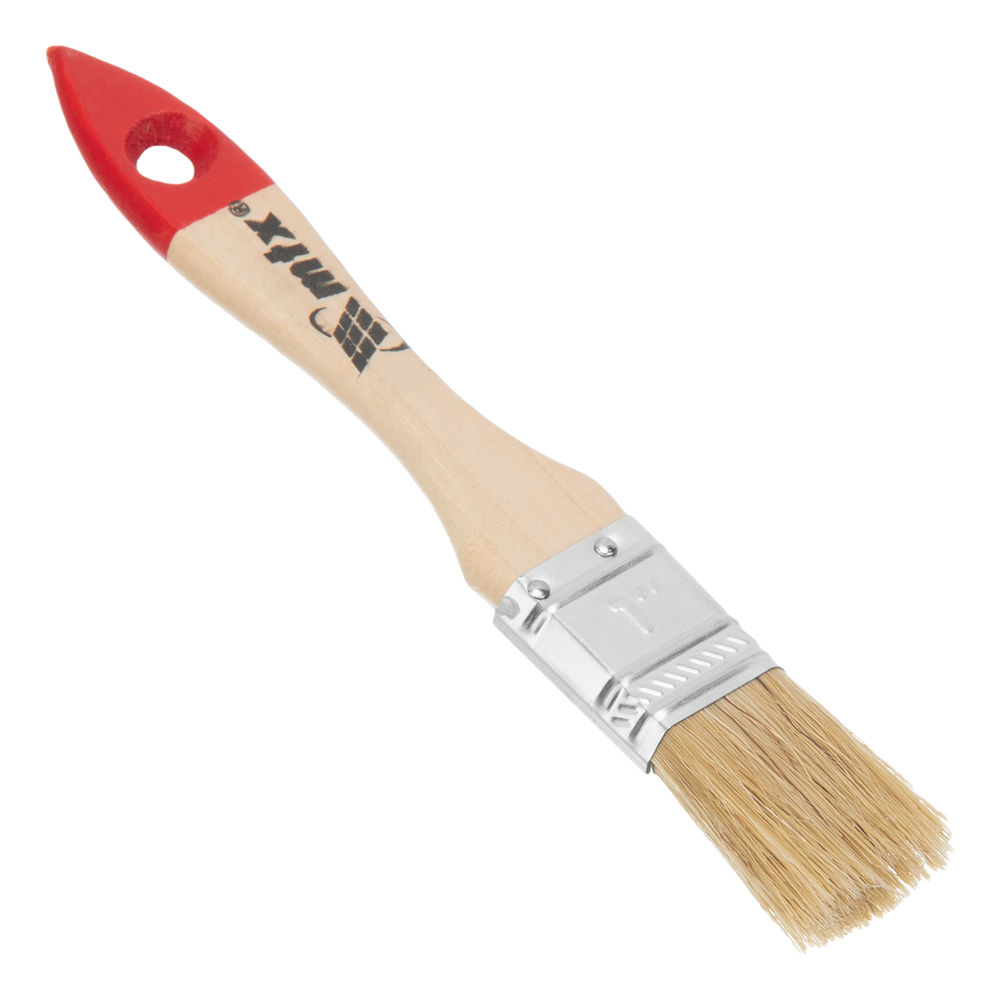 Кисть плоская Стандарт 1 (25 мм) натуральная щетина, деревянная ручка MTX (82520)