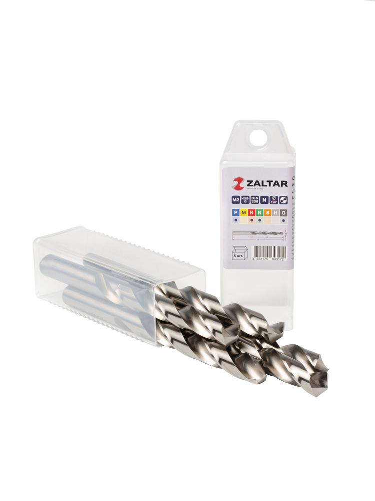 Комплект свёрл по металлу индустриальных, 5 шт, DIN 338, HSS-G, Тип N, 5xD, O12.50 мм (ZA-73125-S5)
