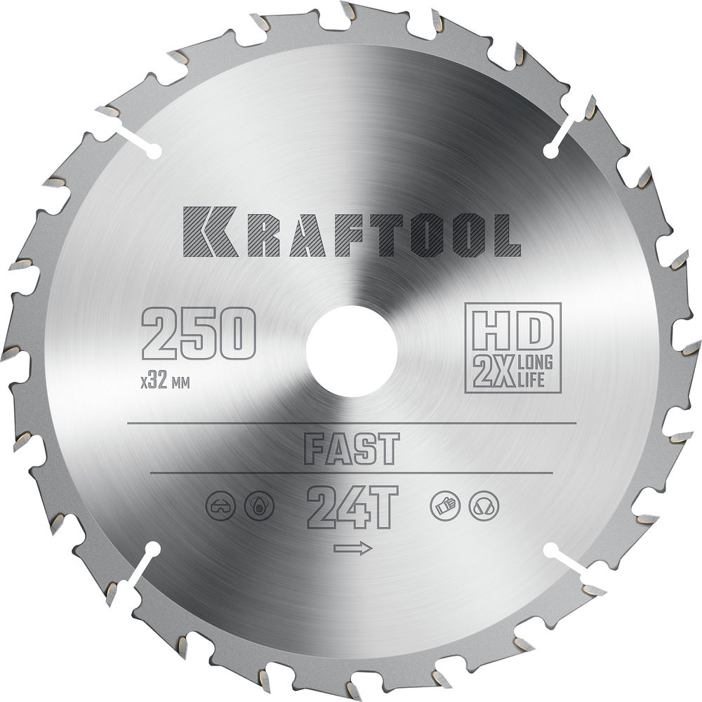 Пильный диск по дереву Fast, 250 х 32 мм, 24Т KRAFTOOL 36950-250-32