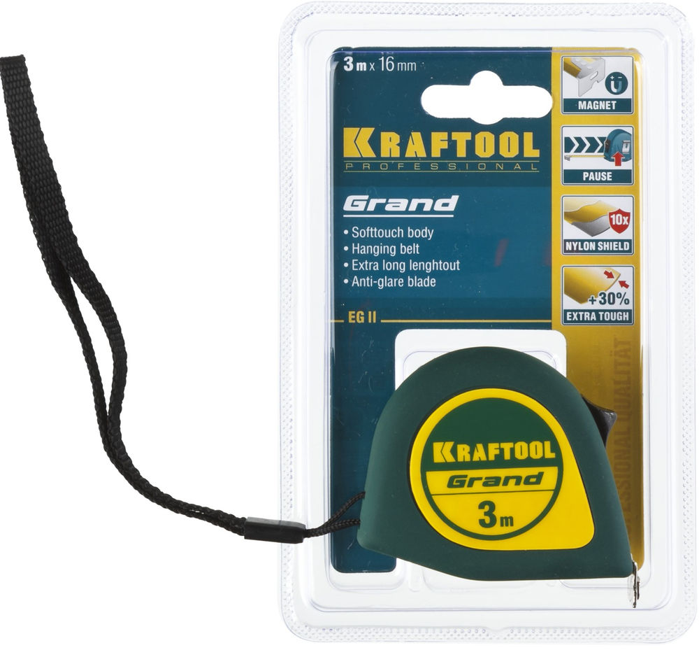 Рулетка 3 м х 16 мм Grand KRAFTOOL 34022-03-16