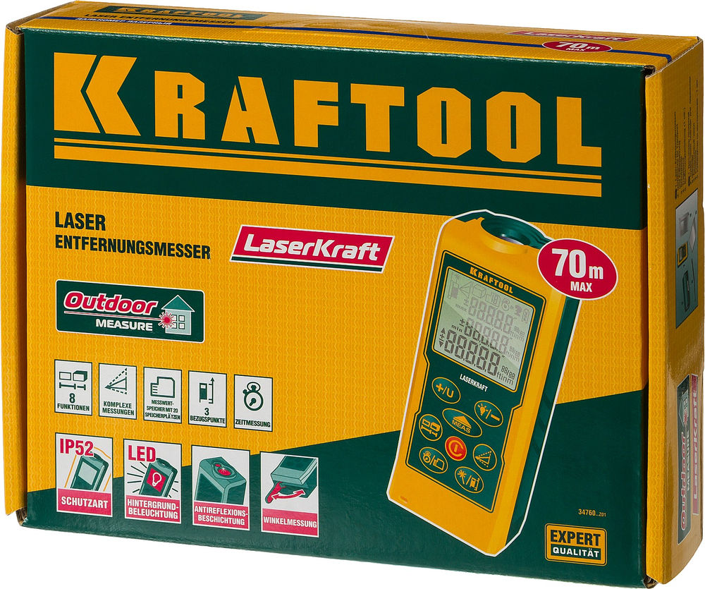 Дальномер лазерный 5 см - 70 м Laser-Kraft KRAFTOOL 34760